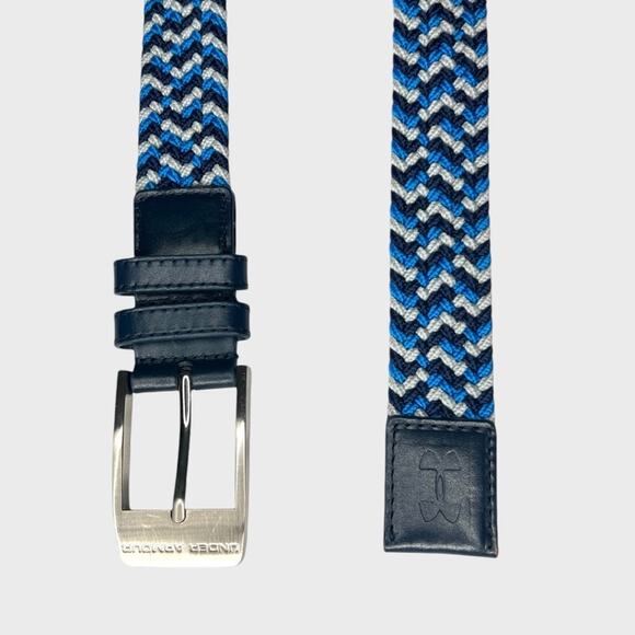 Under Armour Mens No Hole Stretch Belt Braided Webbed Multi Blue Golf Active OS - Picture 2 of 8